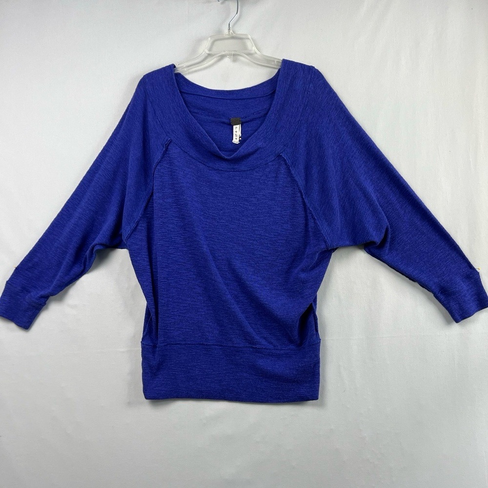 Free People Top Women PS Small Dolman Sleeve Wide Neck Casual Relaxed Fit Purple